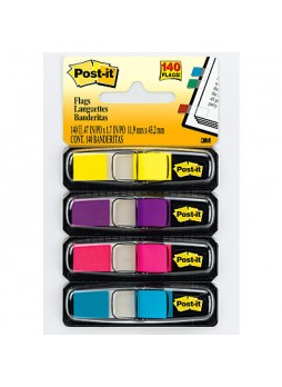 Post-it 683-4AB Flags 683-4AB, .47 in x 1.71 in Assorted Brights, Pack of 140, 4 colors